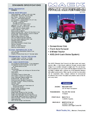 Trekkers Mack PINNACLE CA68 Conventional CHU603 MP8 6x4