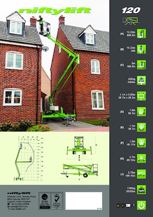 Op vrachtwagen gemonteerde knikarmhoogwerkers Niftylift Nifty 120M