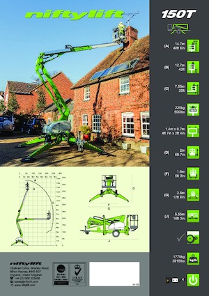 Op vrachtwagen gemonteerde knikarmhoogwerkers Niftylift Nifty 150T