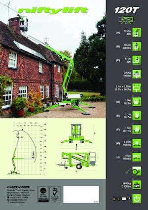 Op vrachtwagen gemonteerde knikarmhoogwerkers Niftylift NL 120 T