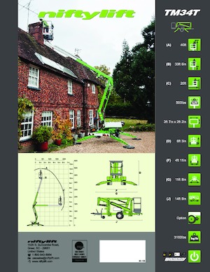 Op vrachtwagen gemonteerde knikarmhoogwerkers Niftylift TM34T