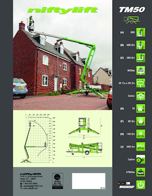 Op vrachtwagen gemonteerde knikarmhoogwerkers Niftylift TM50