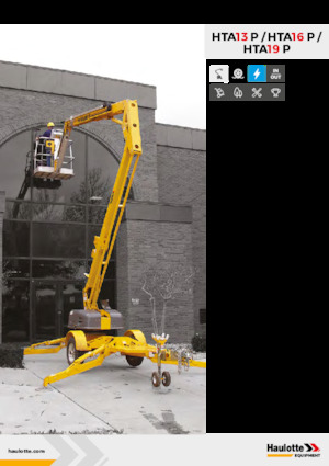 Op aanhangwagen gemonteerde knikarmhoogwerkers Haulotte HTA16 P