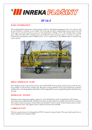 Op vrachtwagen gemonteerde knikarmhoogwerkers Inreka IP 14-3