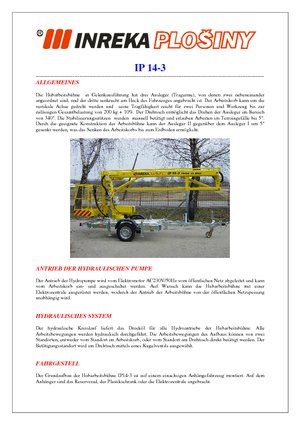 Op vrachtwagen gemonteerde knikarmhoogwerkers Inreka IP 14-3