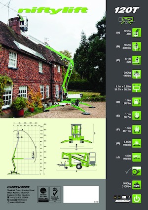 Op vrachtwagen gemonteerde knikarmhoogwerkers Niftylift Nifty 120T