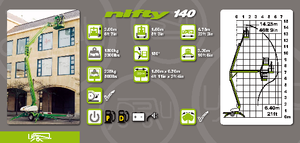 Op vrachtwagen gemonteerde knikarmhoogwerkers Niftylift NL 140