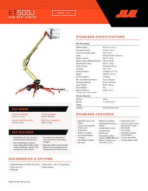 Op aanhangwagen gemonteerde knikarmhoogwerkers JLG ET500J