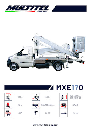 Op aanhangwagen gemonteerde knikarmhoogwerkers Multitel MXE 170