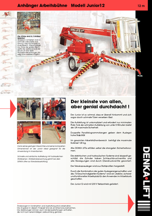 Op aanhangwagen gemonteerde knikarmhoogwerkers Denka-Lift - Rothlehner Junior 12