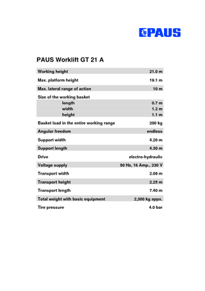 Op aanhangwagen gemonteerde knikarmhoogwerkers Paus Worklift GT 21 A