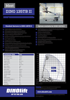 Telescoophoogwerkers op aanhangwagen Dino Lift Dino 135TB II