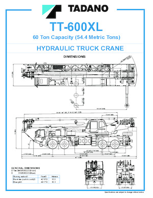 Vrachtwagenkranen Tadano TT-600XL