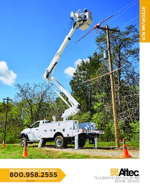 Op aanhangwagen gemonteerde knikarmhoogwerkers Altec AT48M/P