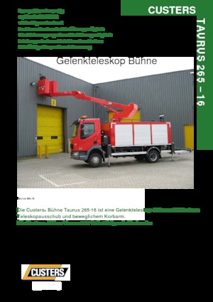 Op aanhangwagen gemonteerde knikarmhoogwerkers Custers Taurus 265-16