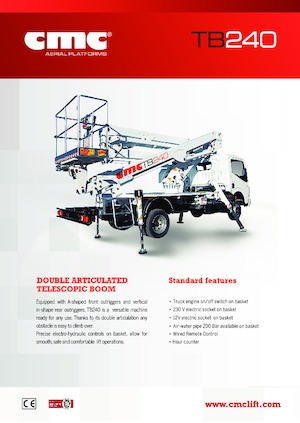 Op aanhangwagen gemonteerde knikarmhoogwerkers CMC TB240