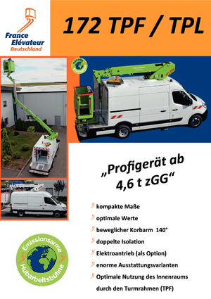 Telescoophoogwerkers op vrachtwagens France Elévateur 172 TPF