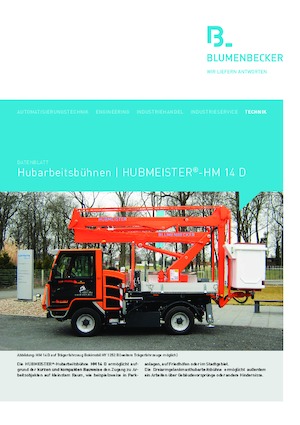 Op aanhangwagen gemonteerde knikarmhoogwerkers Blumenbecker - Hubmeister® HM 14 D