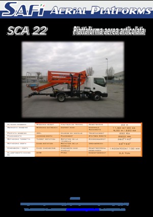 Op vrachtwagen gemonteerde knikarmhoogwerkers Safi SCA 22 