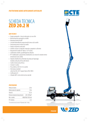 Op aanhangwagen gemonteerde knikarmhoogwerkers CTE ZED 20.2 H