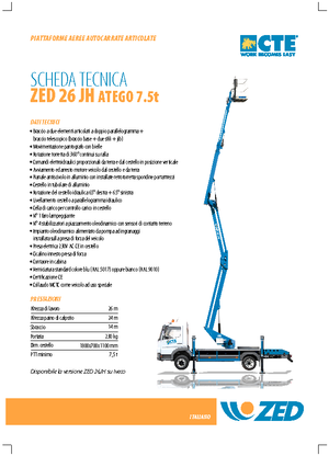 Op aanhangwagen gemonteerde knikarmhoogwerkers CTE ZED 26 JH