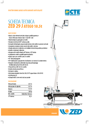 Op aanhangwagen gemonteerde knikarmhoogwerkers CTE ZED 29 J