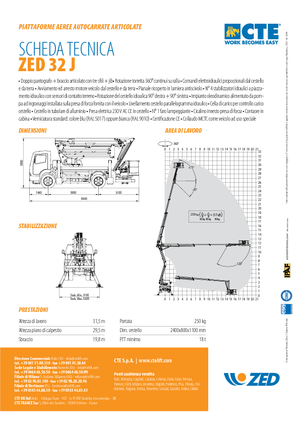 Op aanhangwagen gemonteerde knikarmhoogwerkers CTE ZED 32 J