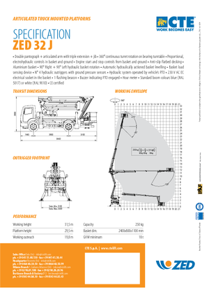 Op aanhangwagen gemonteerde knikarmhoogwerkers CTE ZED 32 J