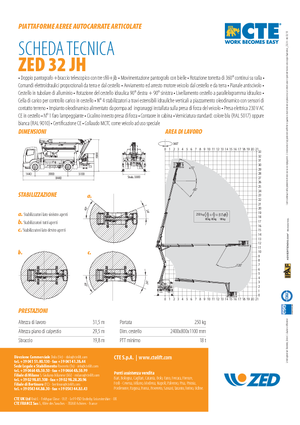Op aanhangwagen gemonteerde knikarmhoogwerkers CTE ZED 32 JH