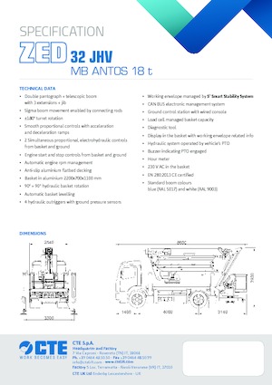 Op aanhangwagen gemonteerde knikarmhoogwerkers CTE ZED 32 JHV