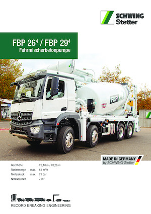 Op vrachtwagen gemonteerde betonpomp SCHWING-Stetter FBP 29-4