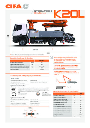 Op vrachtwagen gemonteerde betonpomp CIFA K20L 