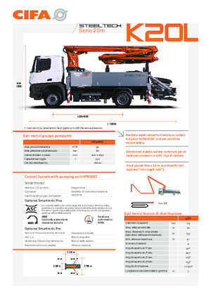 Op vrachtwagen gemonteerde betonpomp CIFA K20L 