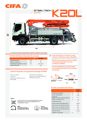Op vrachtwagen gemonteerde betonpomp CIFA K20L 