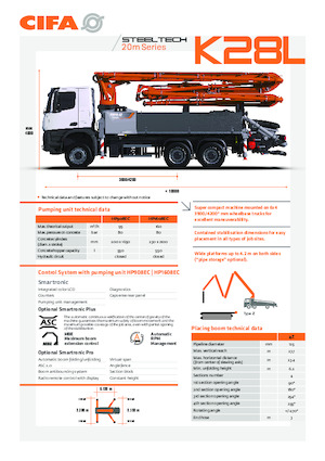 Op vrachtwagen gemonteerde betonpomp CIFA K28L