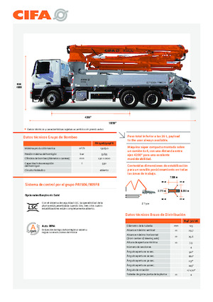 Op vrachtwagen gemonteerde betonpomp CIFA K30L 