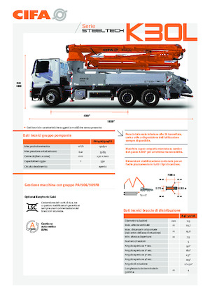 Op vrachtwagen gemonteerde betonpomp CIFA K30L 