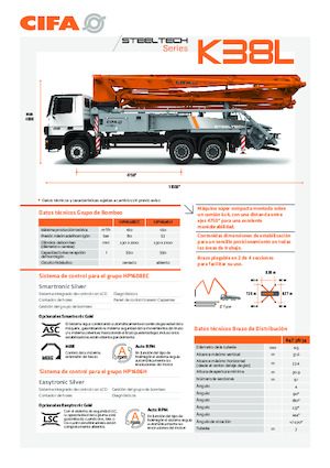 Op vrachtwagen gemonteerde betonpomp CIFA K38L
