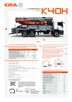 Op vrachtwagen gemonteerde betonpomp CIFA K40H