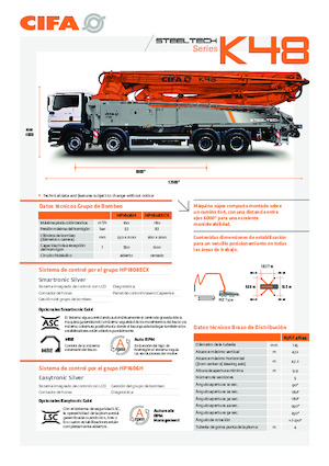 Op vrachtwagen gemonteerde betonpomp CIFA K48