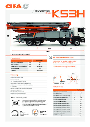 Op vrachtwagen gemonteerde betonpomp CIFA K53H