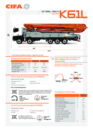 Op vrachtwagen gemonteerde betonpomp CIFA K61L
