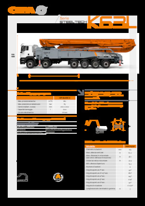 Op vrachtwagen gemonteerde betonpomp CIFA K63L 