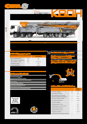 Op vrachtwagen gemonteerde betonpomp CIFA K80H