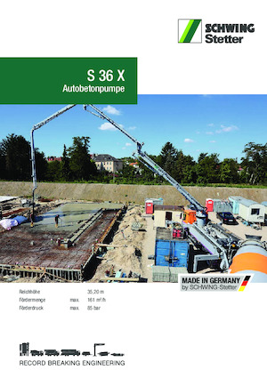 Op vrachtwagen gemonteerde betonpomp SCHWING-Stetter S 36 X