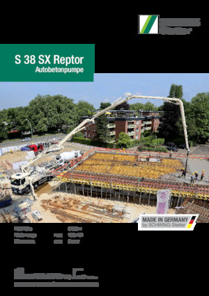 Op vrachtwagen gemonteerde betonpomp SCHWING-Stetter S 38 SX Reptor