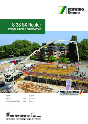Op vrachtwagen gemonteerde betonpomp SCHWING-Stetter S 38 SX Reptor