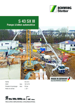 Op vrachtwagen gemonteerde betonpomp SCHWING-Stetter S 43 SX III