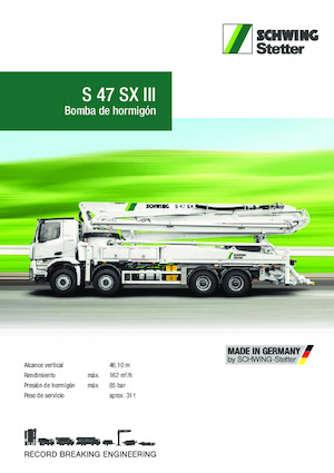 Op vrachtwagen gemonteerde betonpomp SCHWING-Stetter S 47 SX III