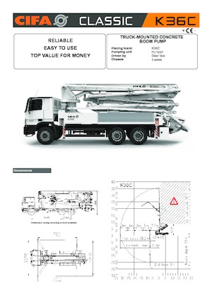Op vrachtwagen gemonteerde betonpomp CIFA K36C